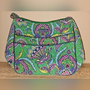 Vera Bradley Emerald Paisley Shoulder Crossbody Bag  EUC